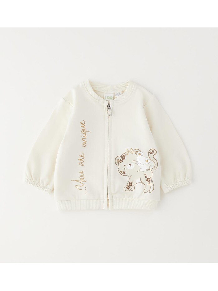 Felpa aperta zip idomini neonata