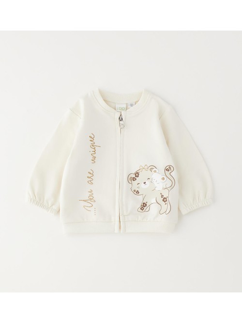 Felpa aperta zip idomini neonata