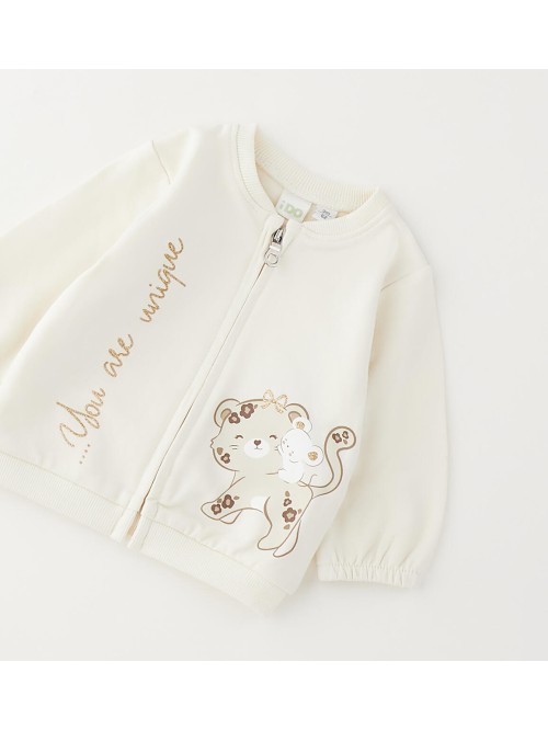 Felpa aperta zip idomini neonata