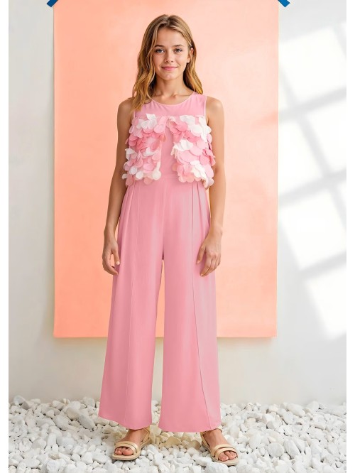 Tuta lunga  chiffon  fiori 3d abel & lula girl