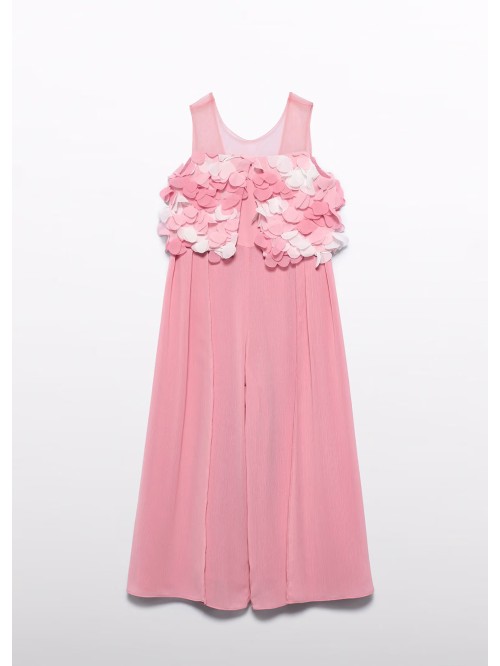 Tuta lunga  chiffon  fiori 3d abel & lula girl