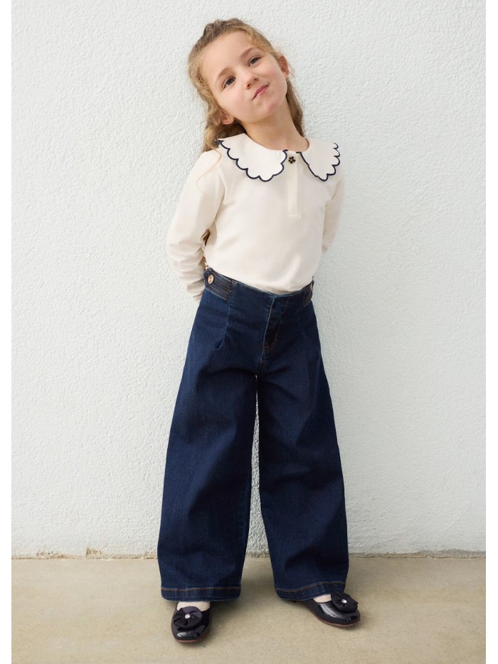 Pant denim wide leg mayoral bambina