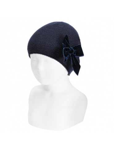 Cappello fiocco velluto condor bimba