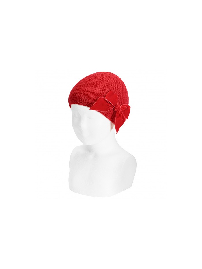 Cappello fiocco velluto condor bimba