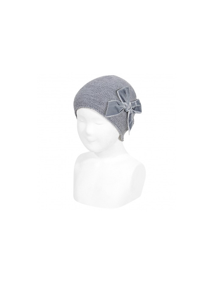 Cappello fiocco velluto condor bimba