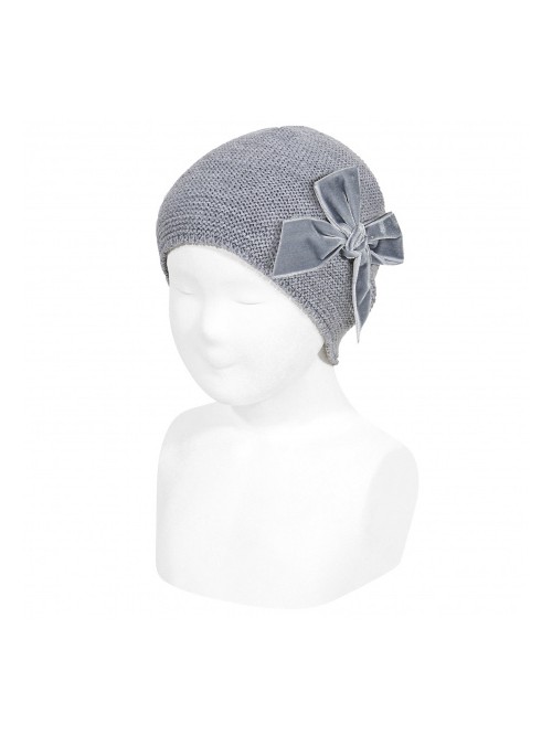 Cappello fiocco velluto condor bimba