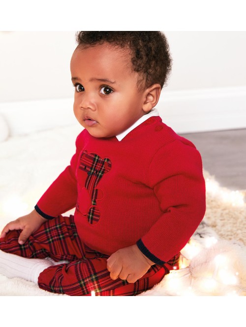 Pant lungo quadri miniido neonato