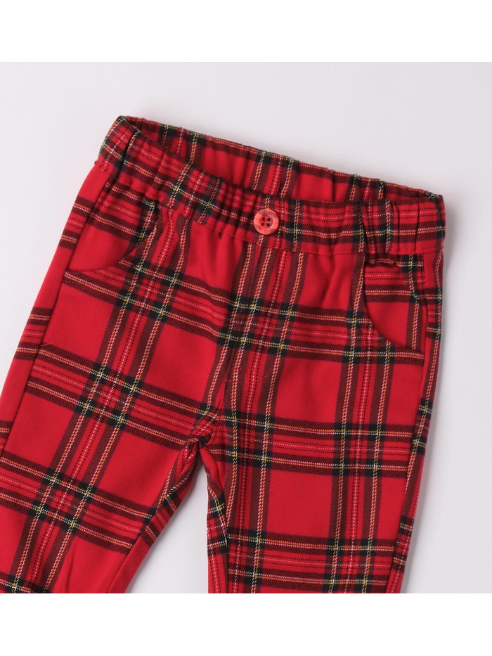 Pant lungo quadri miniido neonato