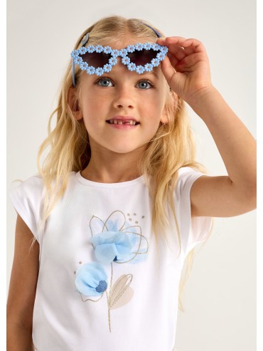T-shirt m/c fiori mayoral bimba