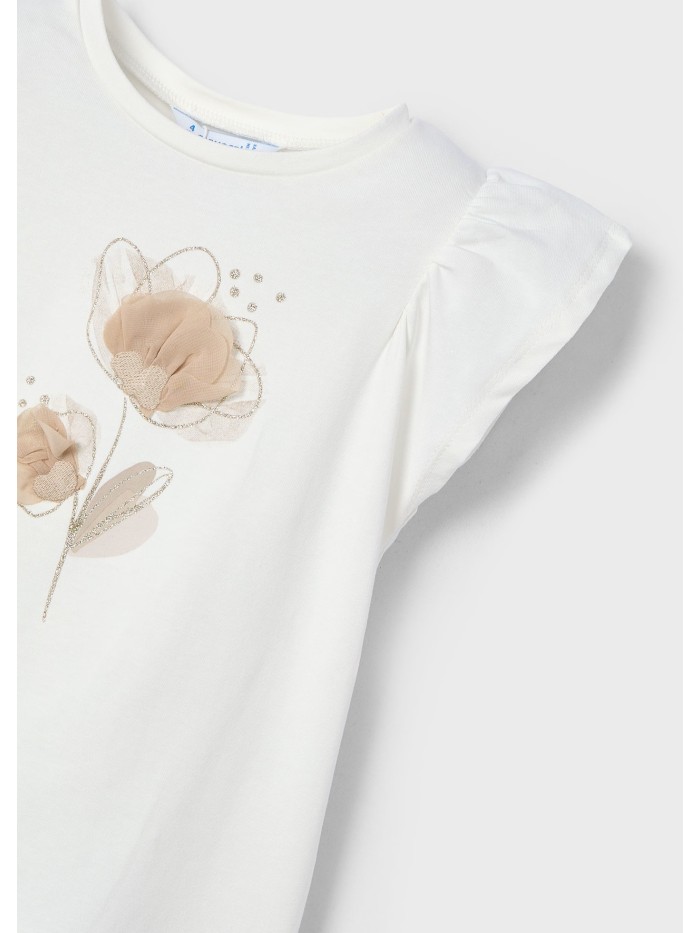 T-shirt m/c fiori mayoral bimba
