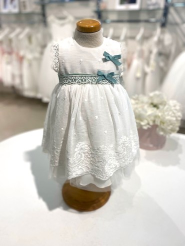 Vestina battesimo  ponto por ponto neonata