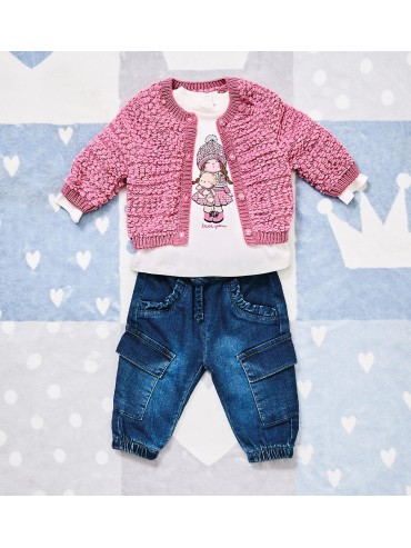 Jeans cargo idomini neonata