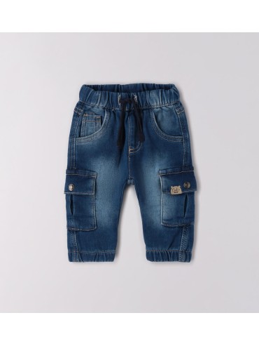 Jeans cargo idomini neonato