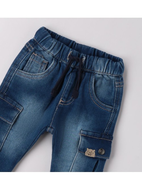 Jeans cargo idomini neonato