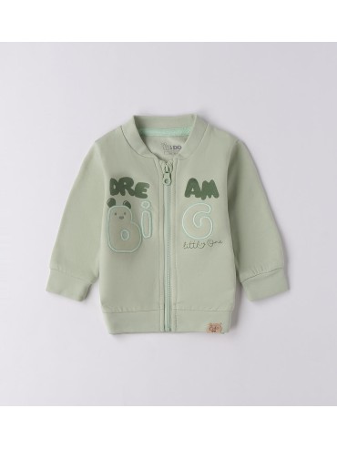 Felpa aperta zip idomini neonato