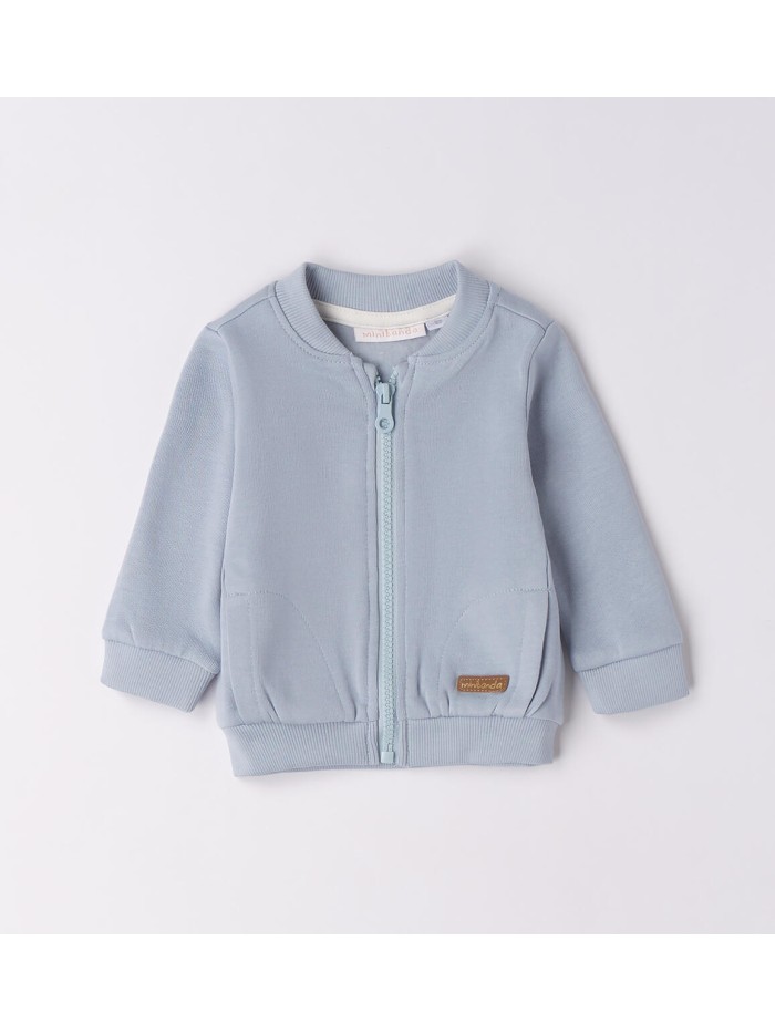 Felpa aperta zip minibanda neonato
