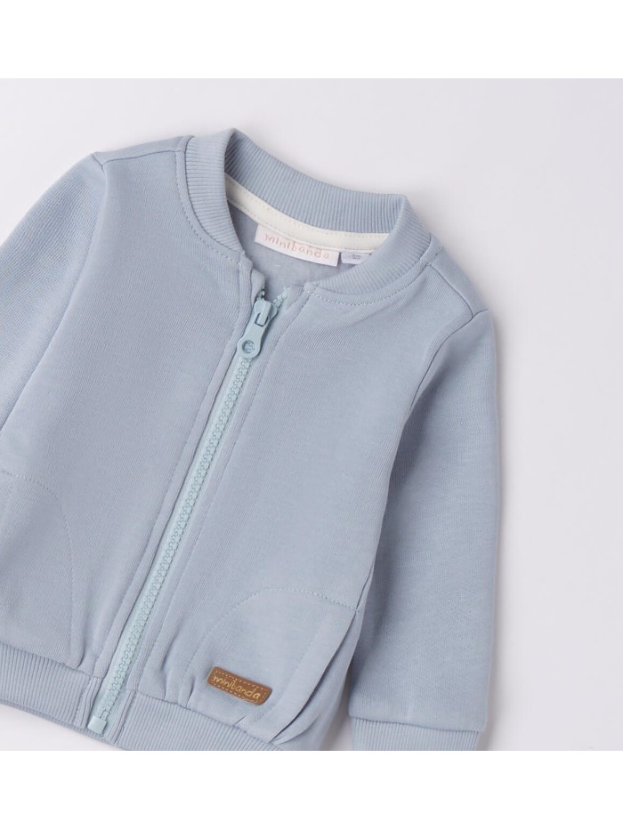 Felpa aperta zip minibanda neonato