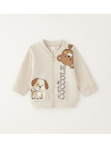 Felpa aperta zip idomini neonato