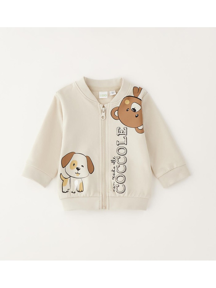 Felpa aperta zip idomini neonato