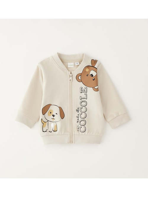 Felpa aperta zip idomini neonato