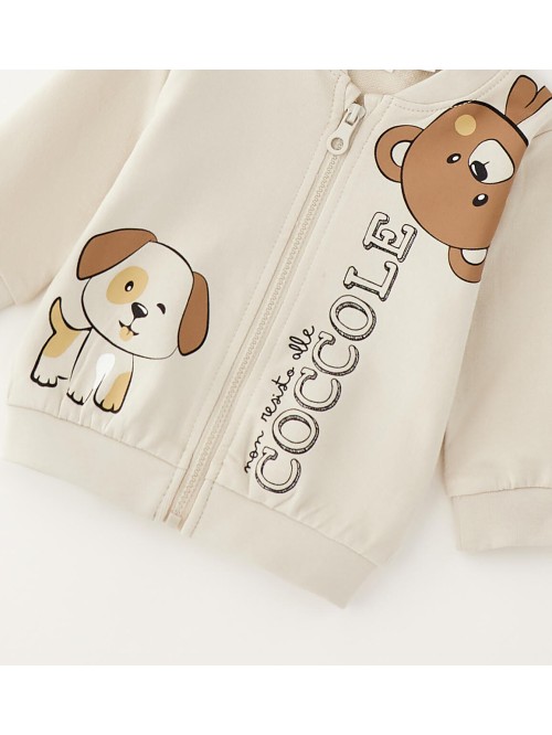 Felpa aperta zip idomini neonato