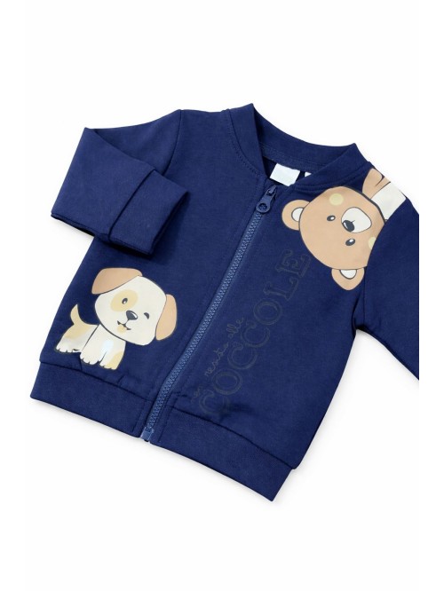 Felpa aperta zip idomini neonato