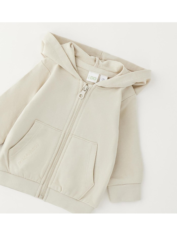 Felpa aperta zip idomini neonato